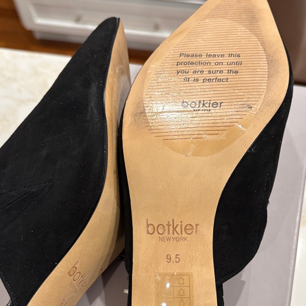 Botkier Black Suede Mules 2 1/2 inch heel - Picture 6 of 10